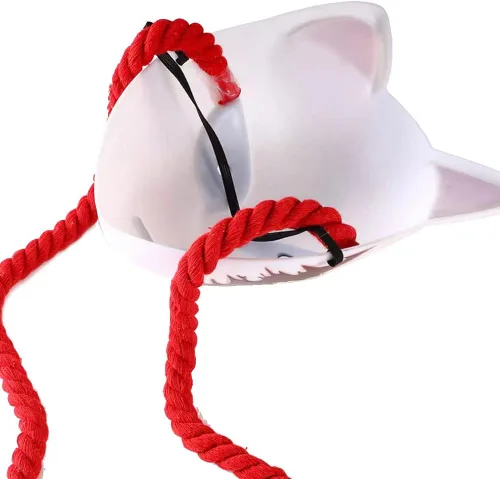 Vista 4 de Oikawa Sabito - Máscara de zorro para cosplay, accesorios de anime, accesorio de disfraz con collar para Halloween