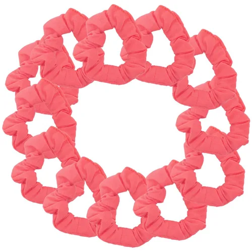 Vista 30 de Paquete de 12 ligas sólidas para el cabello (negro) One Dozen Matching Hair Ties, Soft Cotton Fabric, Gentle No-Crease Hold, Great for Teams