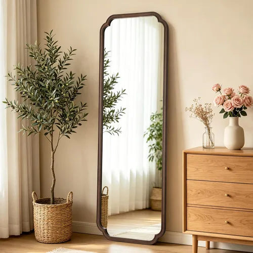 Vista 57 de Espejos de Baño de Madera para Montar en la Pared, 16" x 20" Marco de Madera Rústica Espejos de Pared Decorativos para Sala de Estar o Dormitorio