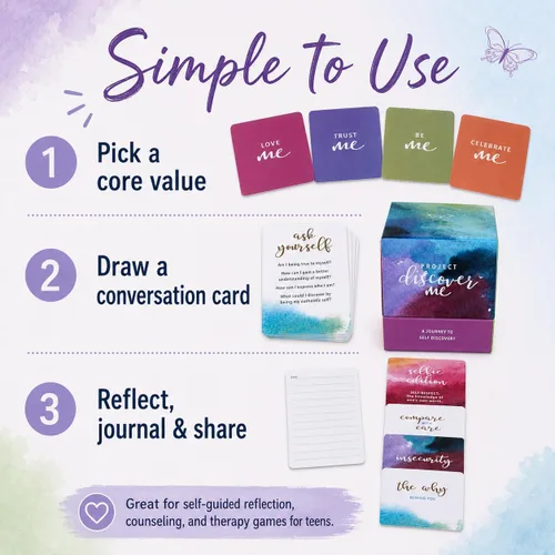 Vista 6 de Juego de amor propio para adolescentes Más de 200 tarjetas de conversación Preguntas profundas para inspirar autoestima, confianza, reflexión