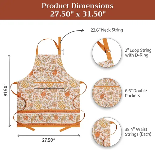 Vista 475 de Maison d' Hermine Delantales para mujer con bolsillo, 100% algodón (27.50 x 31.50 pulgadas)