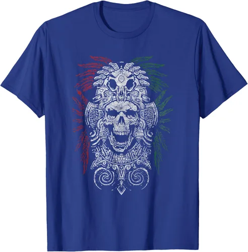 Vista 22 de Camiseta de Calavera Azteca con máscara Mayas Calavera Azteca, Negro