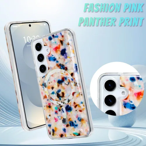Vista 48 de Bonoma - Funda compatible con Samsung Galaxy S21 Plus, diseño de corazón con purpurina, color rosa Support for MagSafe, Plating Magnetic Case TPU