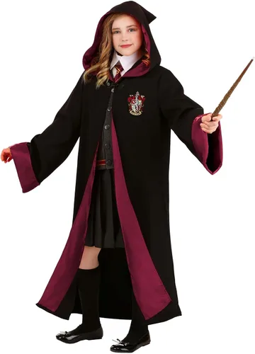 Vista 8 de Disfraz de Hermione Granger de Harry Potter de lujo para niños, bata de Hermione Gryffindor, bata de mago con capucha