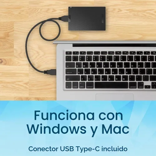 Vista 4 de BUFFALO SSD externo de 500GB - Compatible con PS4 / PS5 / Windows/Mac - USB-C - USB-A - USB 3.2 - Unidad de estado sólido externa - SSD-PG500U3B