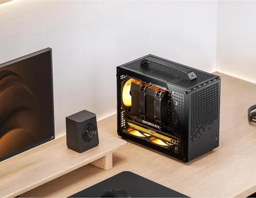 Vista 2 de JONSBO /JONSPLUS Z20 - Carcasa negra para PC Mini Tower Micro-ATX, con asa de transporte desmontable, tamaño mini, compatible con hardware de alto