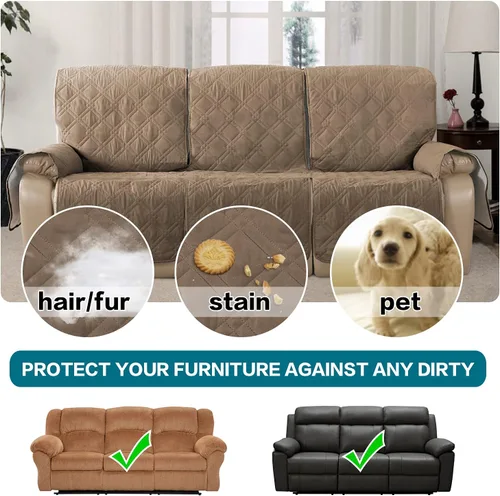 Vista 7 de Turquoize Funda 100% impermeable para sofá reclinable de 3 asientos, funda protectora impermeable para sofá reclinable de 3 plazas, funda protectora
