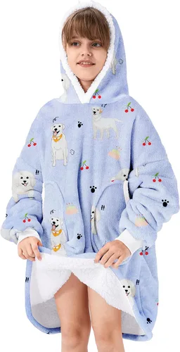 Vista 36 de Zando Manta con Capucha Ponible Manta para Niños y Adultos Manta Cómoda con Capucha Sudadera de Gran Tamaño Sherpa Forro Polar