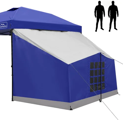 Vista 11 de KAMPKEEPER Side Tent,1/2 Person Camping Tent for 10' x 10' Pop Up Canopy, Easy Set Up Gazebo,Compatible with 10' Wide Canopy Tent(Canopy Not