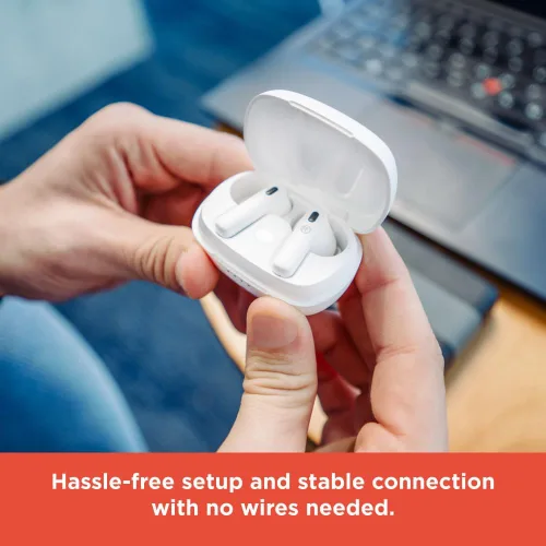 Vista 10 de RadioShack - Auriculares inalámbricos Bluetooth 5.2 ANC IPX5 con batería de 6 horas, color blanco