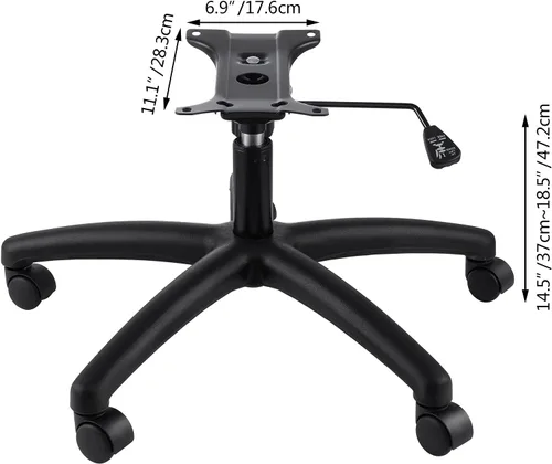 Vista 2 de Base de silla de oficina de repuesto de 320 libras, base de silla giratoria de 28 pulgadas con ruedas, color negro resistente