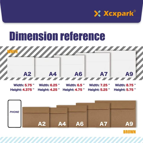 Vista 3 de Xxcxpark 100 unidades de sobres de invitación imprimibles A6 4.75x6.5 pulgadas, sobres autoadhesivos de 120GSM de papel kraft marrón