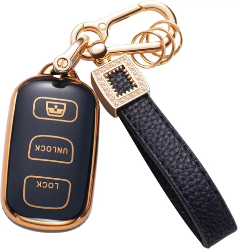 Vista 23 de Funda para llavero Benz, cordón de cuero con protección para llave inteligente, compatible con Clase A, Clase C, Clase G, Clase E y Clase S 2017-2021