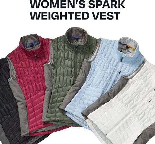 Vista 6 de PYVOT Chaleco acolchado con peso chispa para mujer, ropa inspirada en manta pesada para problemas sensoriales