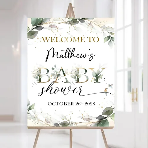 Vista 21 de Letrero de bienvenida personalizado para baby shower, cartel de bienvenida de safari para baby shower, letrero de baby shower de animales