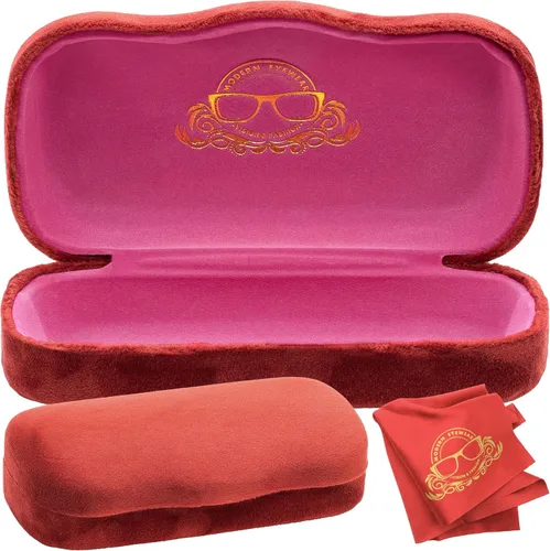 Vista 9 de Modern Eyewear Estuche rígido para gafas Funda protectora de terciopelo para gafas Estuche para gafas de sol con paño de limpieza