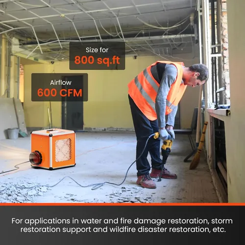 Vista 4 de Abestorm Depurador de aire comercial con luz UV-C, filtro de carbón activado HEPA H13, iones negativos, purificador de aire de aluminio