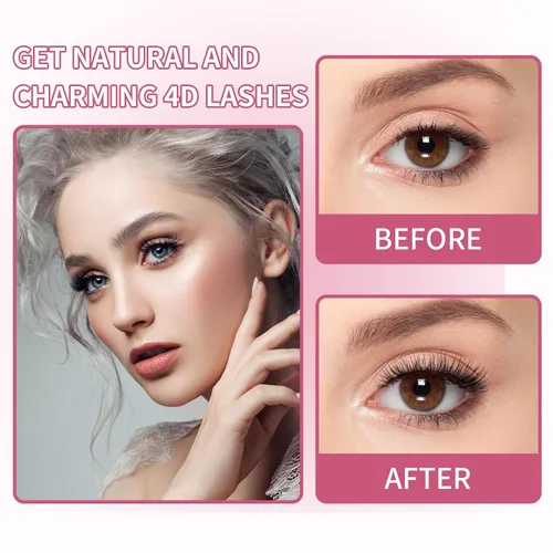 Vista 6 de Pestañas magnéticas dobles, pestañas magnéticas sin delineador de ojos 4D aspecto natural, reutilizables, fáciles de usar, pestañas postizas