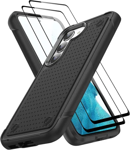 Vista 67 de Jeylly Funda para Samsung Galaxy S10 Plus S10+, ajuste delgado, doble capa, resistente, absorción de golpes, TPU con carcasa trasera de Negro