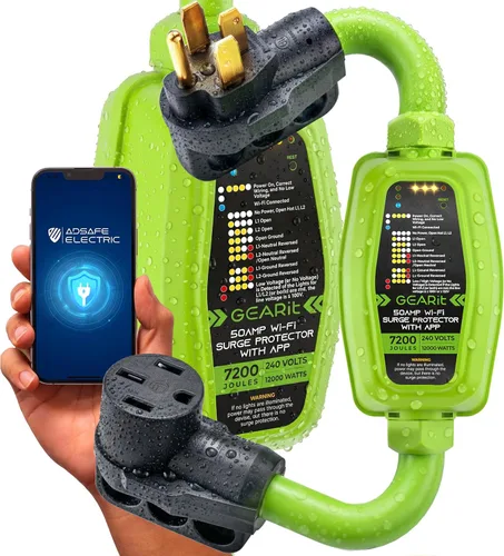 Vista 10 de GEARit Protector de sobretensiones RV de 50 AMP - Analizador de circuito, protector/monitor de voltaje con protección contra sobretensiones