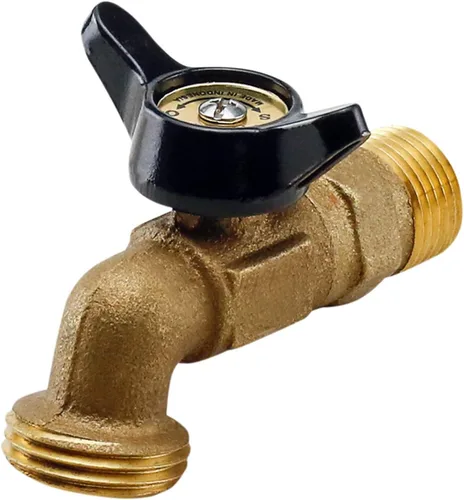 Vista 7 de Midline Valve 68343-5 Sillcock Manguera Bibb con mango de cuarto de vuelta, entrada MIP/SWT de 1/2 pulgada x 3/4 pulgadas MHT Outlet, latón fundido