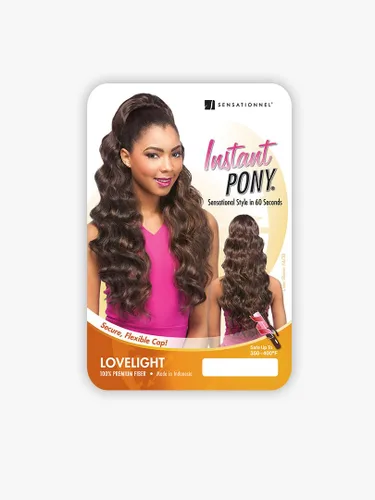 Vista 5 de Sensationnel Lovelight - Cola de caballo sintética instantánea con cordón (1B negro apagado)