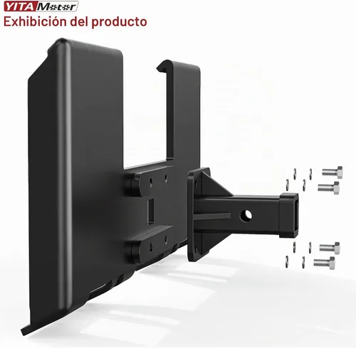 Vista 3 de YITAMOTOR Placa de montaje para minicargadora de 3/8 pulgadas con receptor de enganche de remolque extraíble de 2 pulgadas, accesorio de placa