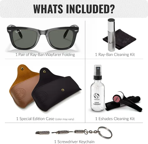 Vista 9 de Ray-Ban RB4105 WAYFARER FOLDING CLASSIC - Gafas de sol de forma cuadrada con kit oficial de gafas