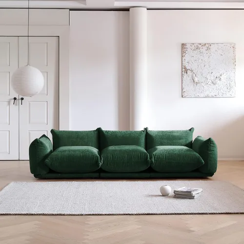 Vista 34 de WJShome - Sofá seccional modular, sofá de chenilla de 264 cm de lana minimalista, sofá convertible de 3 plazas, sofá de sala de estar ancho