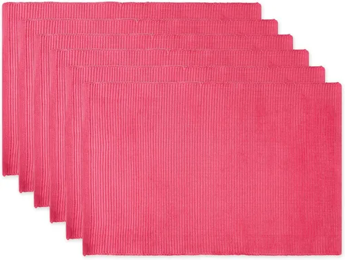 Vista 28 de DII - Juego de manteles individuales (100% algodón, acanalado) para uso diario, 13x19, Aqua, 6 piezas