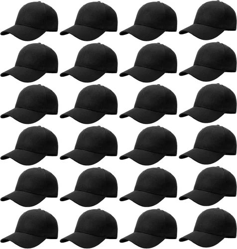 Vista 18 de Falari - 24/144 unidades de gorra de béisbol unisex, lisa y de tamaño ajustable, venta al por mayor Paquete de 144 verde militar