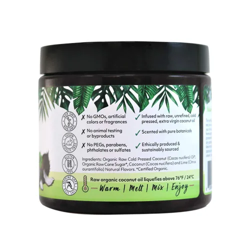 Vista 2 de Organic Fiji Exfoliante para todo el cuerpo - Infundido con aceite de coco, exfoliante de azúcar para una piel suave y suave, exfolia y restaura
