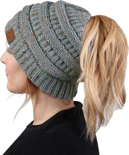 Vista 218 de Funky Junque - Gorro para mujer con ranura para cola de caballo