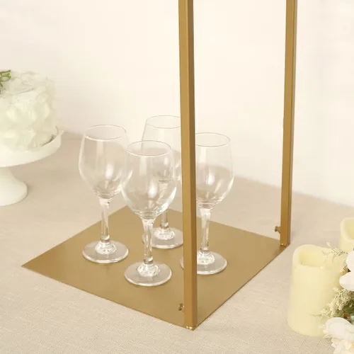 Vista 6 de 48" Adjustable Over The Table Stand, Square Metal Arch, Wedding Decor, Floral Arch, Balloon Arch - Gold