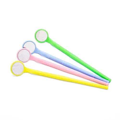 Vista 8 de Easyinsmile Espejo bucal dental autoclavable anti niebla para inspección dental dental de plástico espejos dentales para dientes orales (verde)