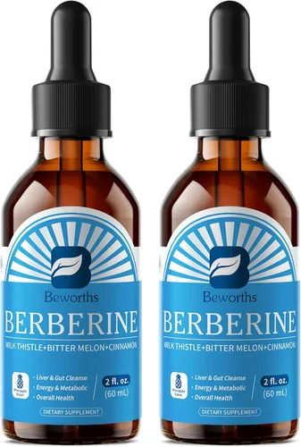Vista 11 de B BEWORTHS Suplemento HCL de berberina con canela de Ceilán, gotas líquidas de fitosoma de berberina con cúrcuma, canela de Ceilán, melón amargo