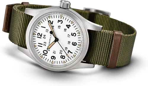 Vista 3 de Hamilton Reloj mecánico de campo caqui H69439411 para hombre Militar