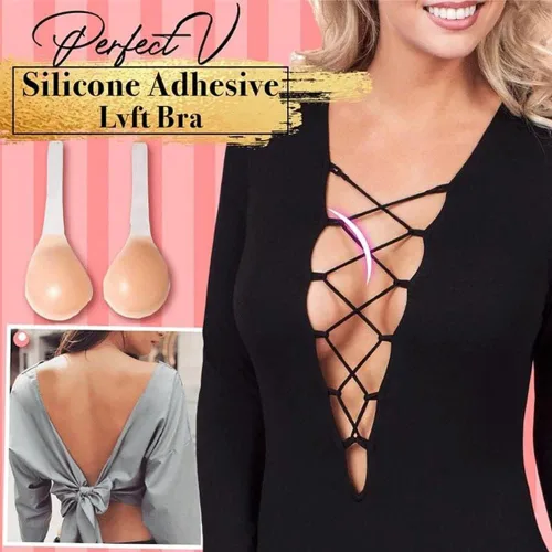 Vista 6 de Invisalift - Brasier con levantamiento ocultivo sujetador Invisalift para pechos grandes sujetador adhesivo de silicona con correas DD con broches