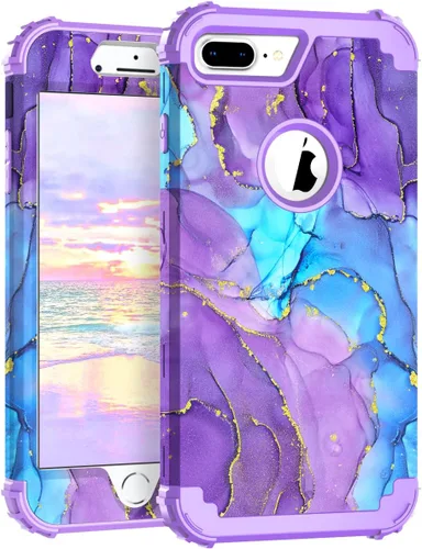 Vista 127 de Hocase Funda para iPhone SE 2022/2020, resistente a prueba de golpes, de plástico duro+goma de silicona, funda protectora híbrida para iPhone SE