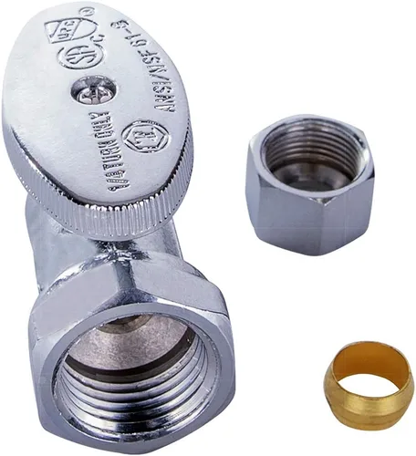 Vista 3 de Midline Valve 82138QS-OM Válvula de parada de suministro de agua con rueda de un cuarto de giro; diseño de una pieza; cierre recto para inodoro