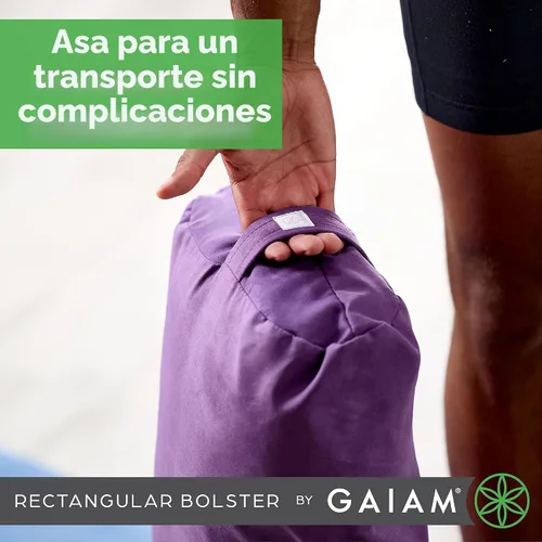 Vista 4 de Almohada Gaiam redonda para yoga, cojín suave para meditación, masaje y soporte de espalda, relleno de algodón transpirable, funda de microfibra