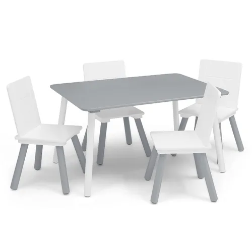 Vista 11 de Delta Children Conjunto de mesa y sillas para niños (4 sillas incluidas), gris/azul