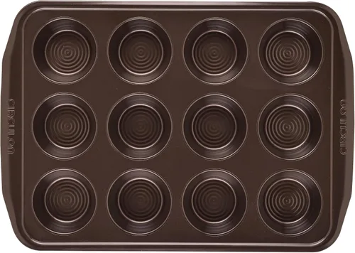 Vista 8 de Circulon Moldes antiadherentes para panecillos de 12 tazas, marrón, acero