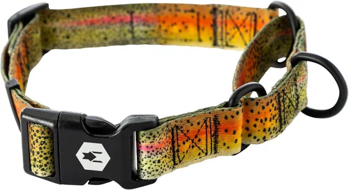 Vista 21 de Wolfgang - Collar de perro Martingala resistente con hebilla de nailon de liberación rápida para caminar y entrenar, estampado BrookTrout, grande