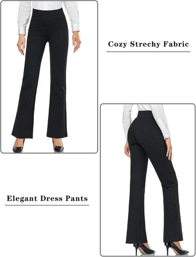 Vista 3 de Tapata Women Dress Pants 28"30"32"34" High Waist Stretchy Bootcut Pants Tall, Petite, Regular for Office Business Casual