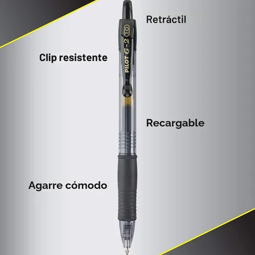 Vista 2 de Pilot G2 - Bolígrafos retráctiles de tinta de gel de alta calidad, punta gruesa (0.039 pulgadas), bolígrafos de gel 1.0, surtidos, paquete de 14