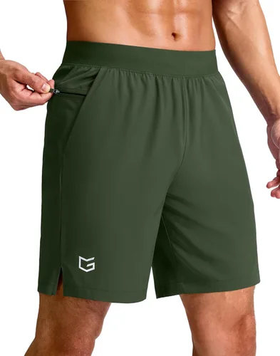 Vista 44 de G Gradual Pantalones cortos deportivos para correr para hombre de 7/5/9 pulgadas, bolsillo con cremallera, ligeros, para entrenamiento, gimnasio