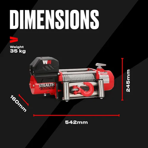 Vista 6 de Stealth Winches Cabrestante para Camión de 13500lb 12V Cabrestante Eléctrico con 2 Controles Remotos Inalámbricos y Cuerda de Acero, Perfecto