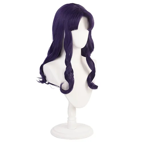 Vista 2 de Soyusunny Pelucas largas de color gris oscuro para mujeres y niñas (morado)