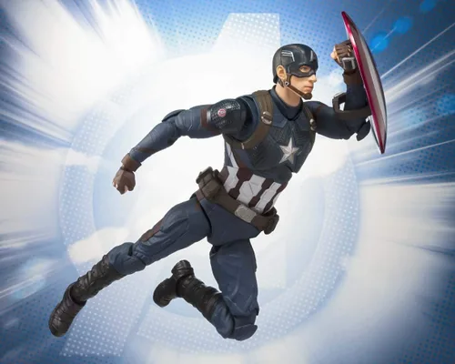 Vista 5 de Tamashii Nations Bandai S.H. Figuarts Capitán América (Endgame Ver.)